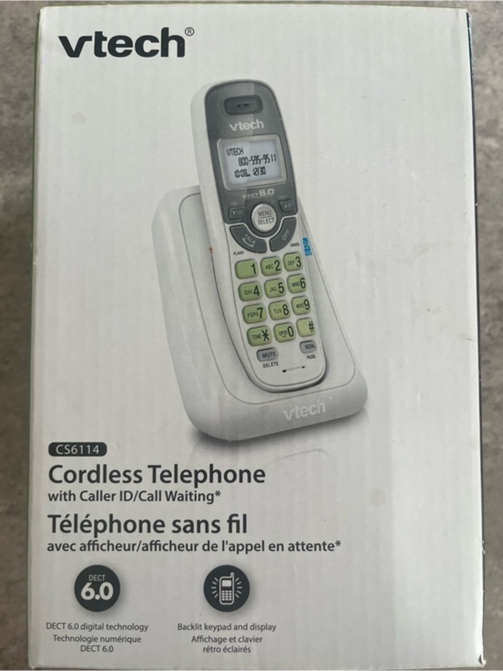 VTech CS6114 Cordless Telephone in White and Green